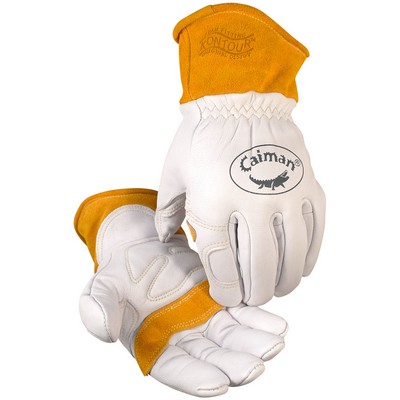 Caiman® Premium Goat Grain TIG/MIG Welder's Glove with Wool Insulated Back - Scalloped Cuff