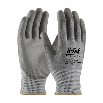 Industry Grade Seamless Knit PolyKor® Blended Glove with Polyurethane Coated Flat Grip on Palm & Fin