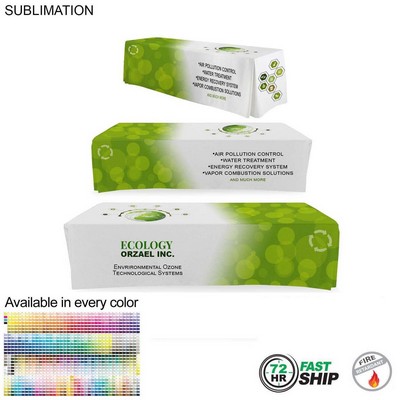72Hr Fast Ship - Sublimated Table Cloth for 10' table, Drape style, 4 sided, Closed Back