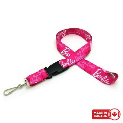 1" Digitally Sublimated Lanyard w/ Detachable Buckle