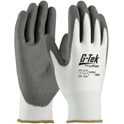 Industry Grade Seamless Knit PolyKor® Blended Glove with Polyurethane Coated Flat Grip on Palm & Fin