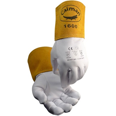 Caiman® Premium Goat Grain TIG Welder's Glove with a 4" Gold Extended Cuff